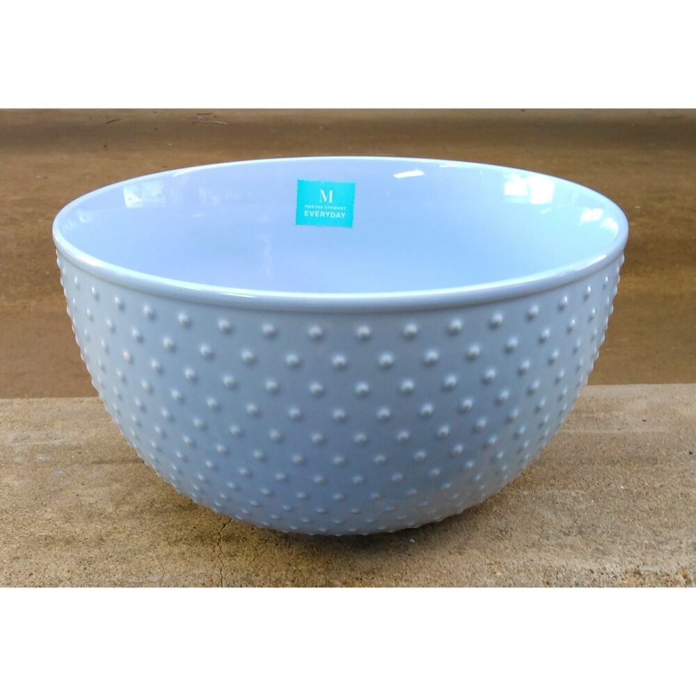 Martha Stewart Blue Hobnail Ceramic Mixing Bowl 10"